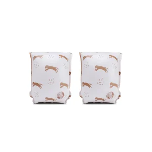 zwembandjes voor baby’s en peuters met bruine luipaardprint