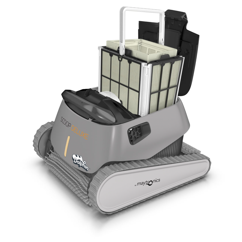 Scoop Deluxe Dolphin Scoop Deluxe zwembadrobot inclusief caddy/transportwagen